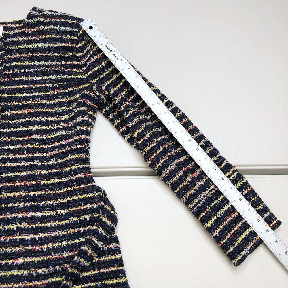 Cabi 5660 Headline Topper Button Front Coat in Multi Stripe Tweed Size 8 - Picture 4 of 11